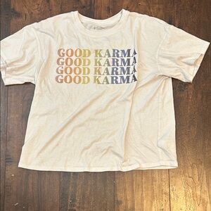 Kids 'Good Karma' Graphic Tee - Cream